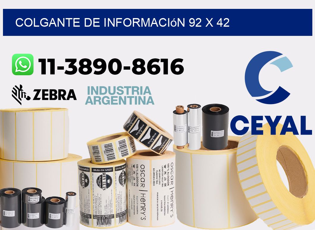 Colgante de información 92 x 42