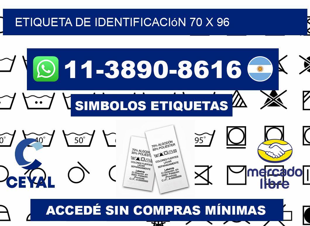 Etiqueta de identificación 70 x 96