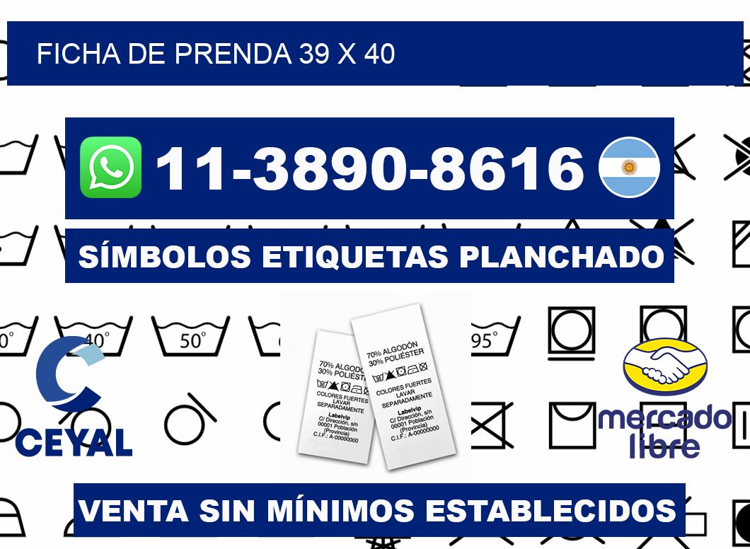 Ficha de prenda 39 x 40