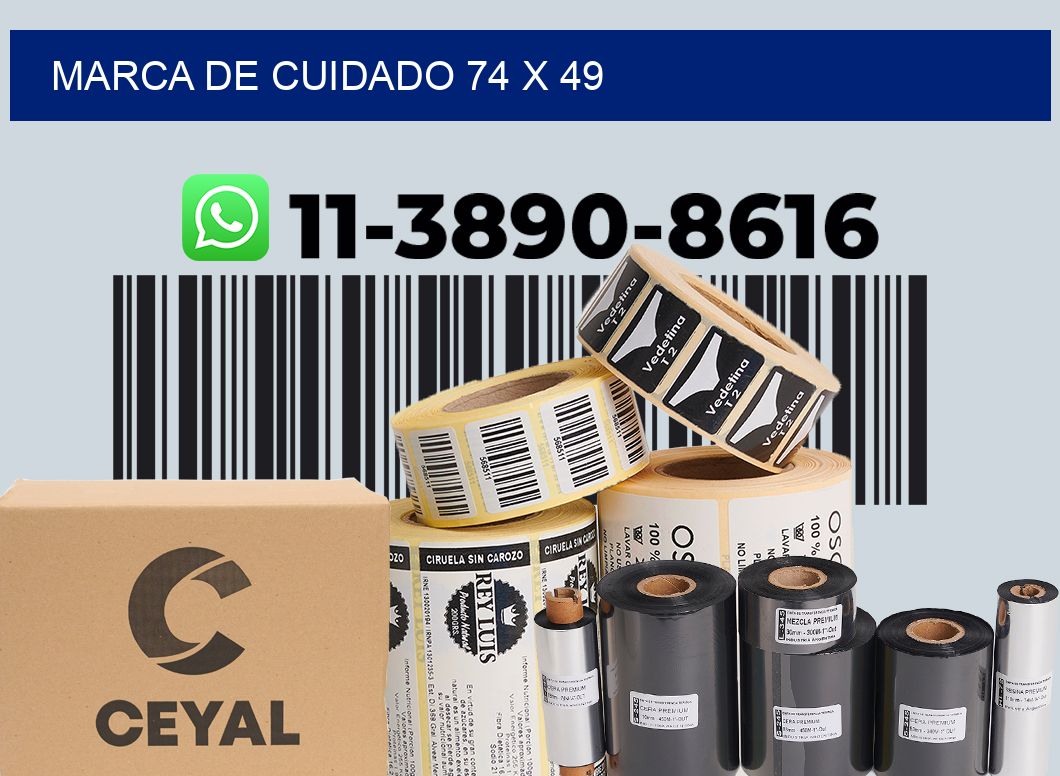 Marca de cuidado 74 x 49
