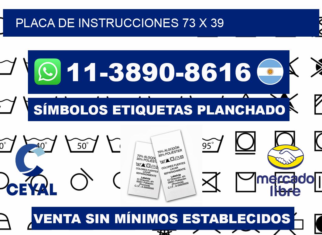 Placa de instrucciones 73 x 39