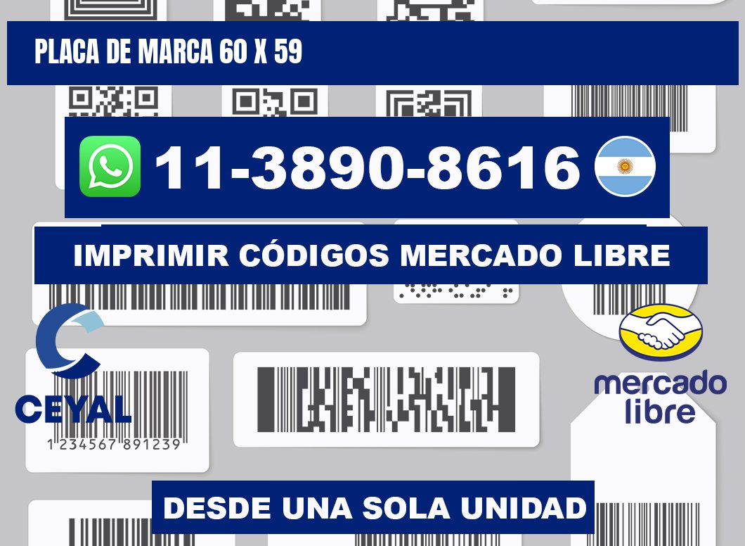 Placa de marca 60 x 59