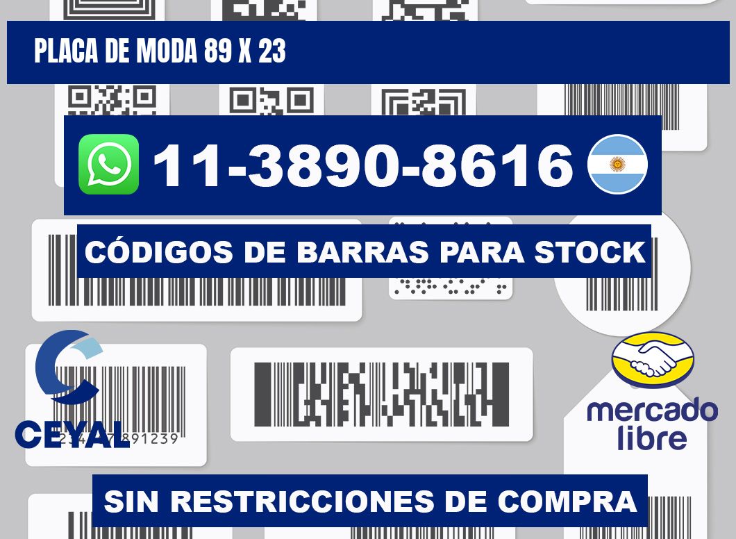 Placa de moda 89 x 23