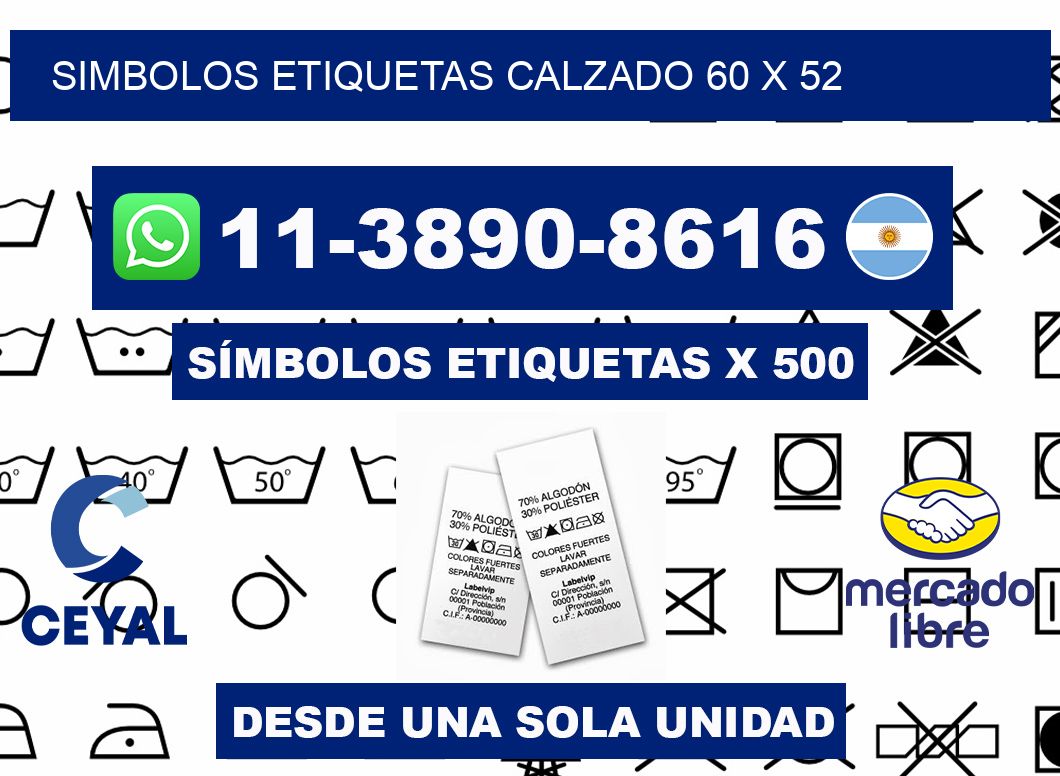 SIMBOLOS ETIQUETAS CALZADO 60 x 52