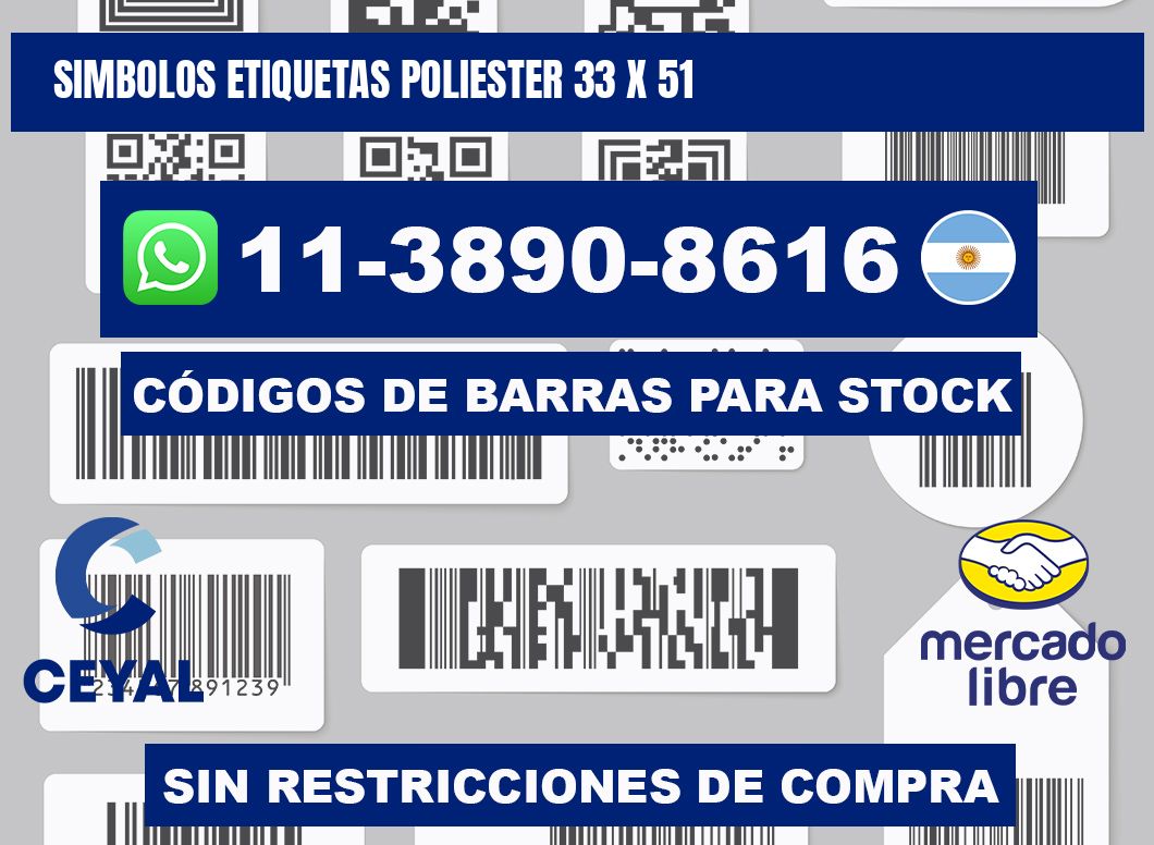 SIMBOLOS ETIQUETAS POLIESTER 33 x 51