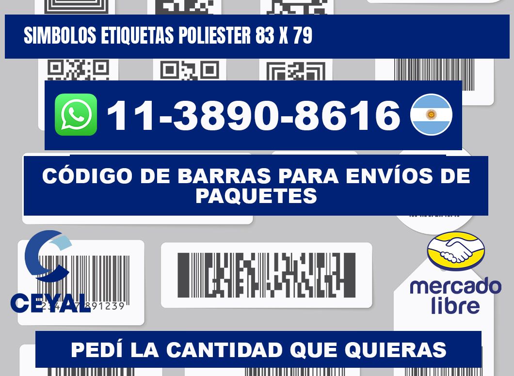 SIMBOLOS ETIQUETAS POLIESTER 83 x 79