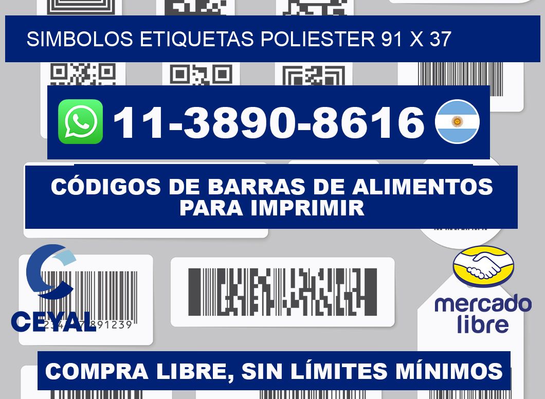 SIMBOLOS ETIQUETAS POLIESTER 91 x 37