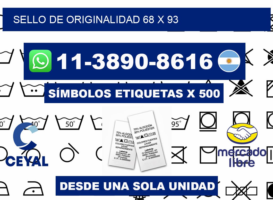 Sello de originalidad 68 x 93