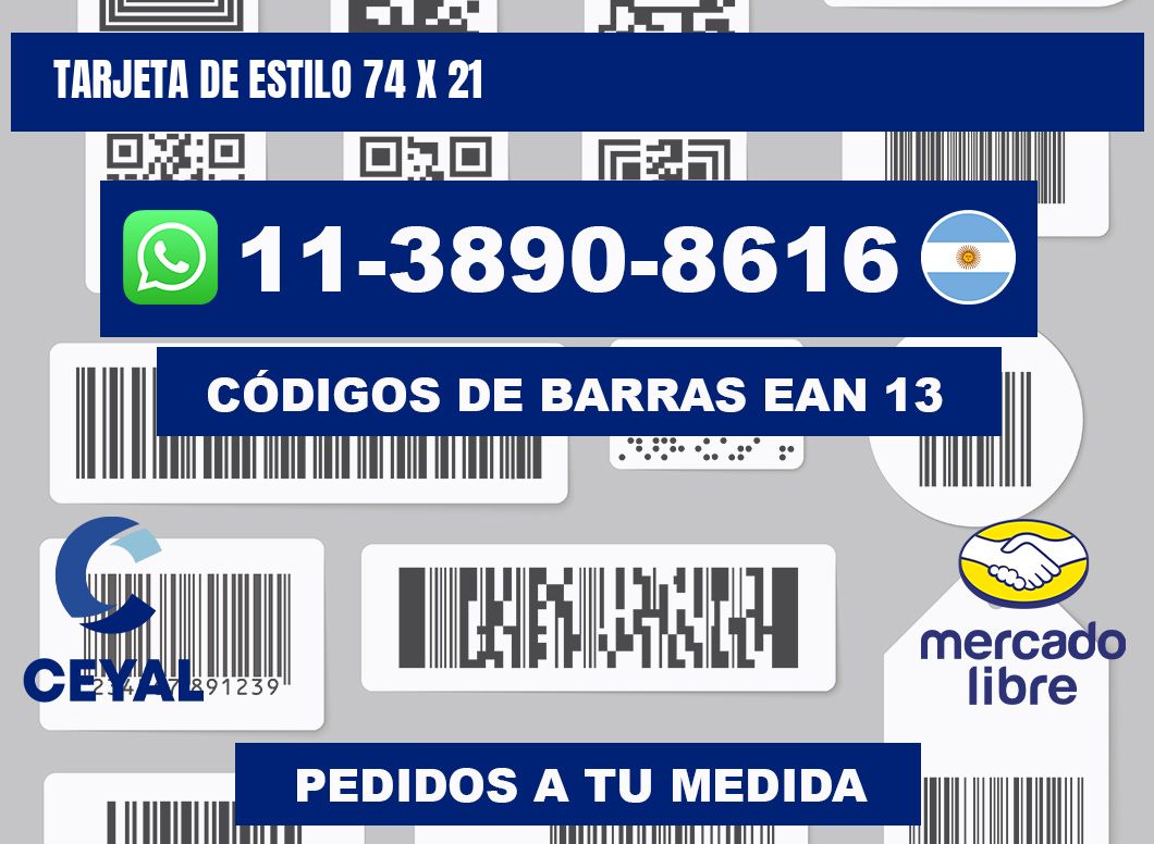 Tarjeta de estilo 74 x 21