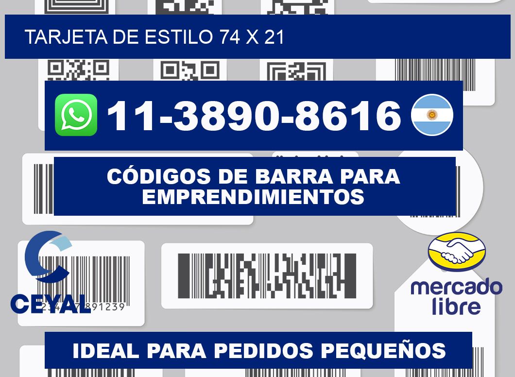 Tarjeta de estilo 74 x 21