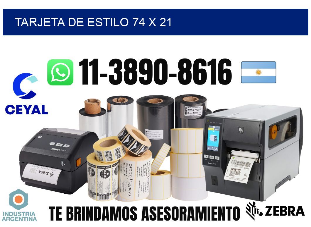 Tarjeta de estilo 74 x 21