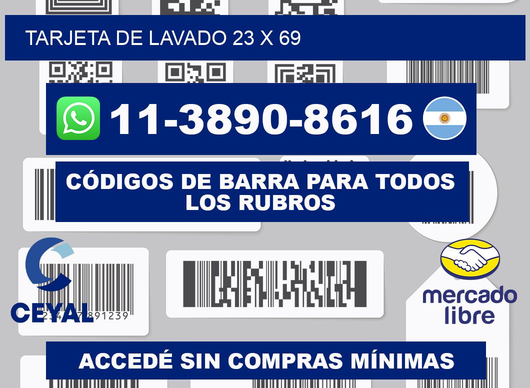 Tarjeta de lavado 23 x 69