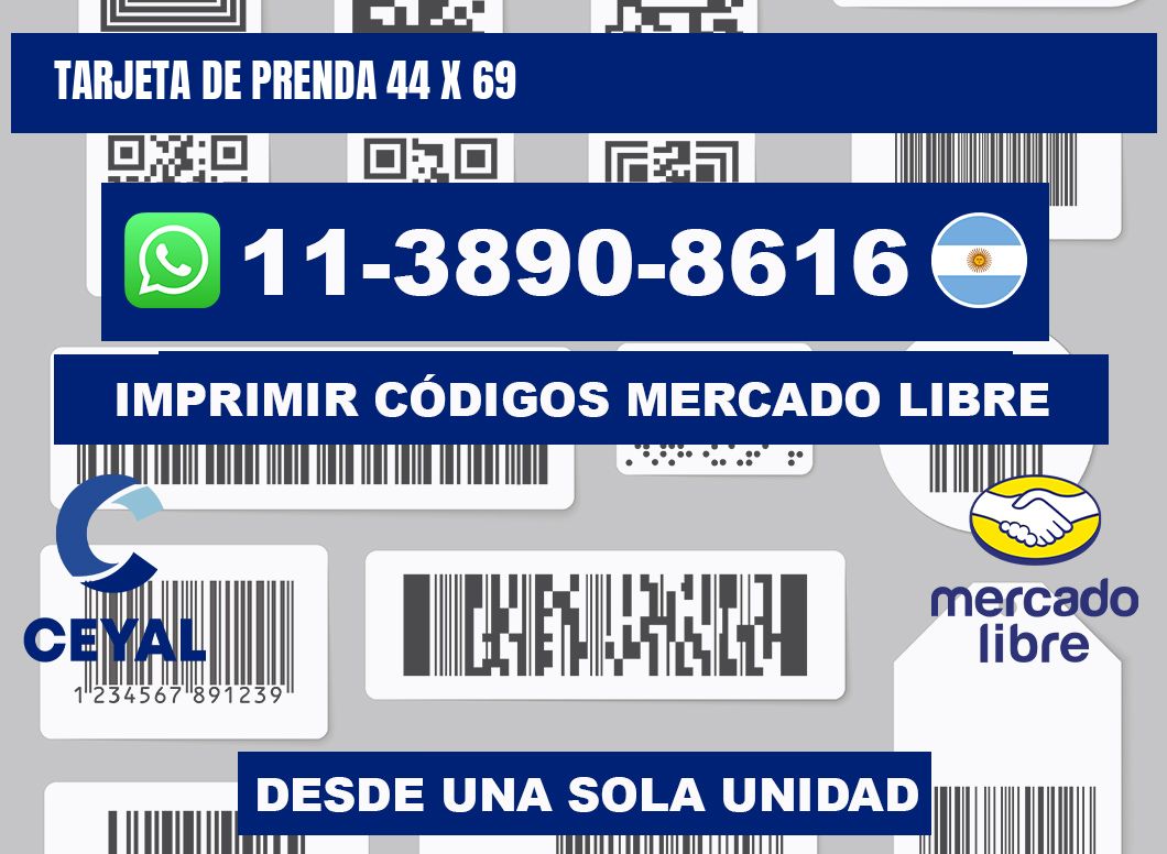 Tarjeta de prenda 44 x 69