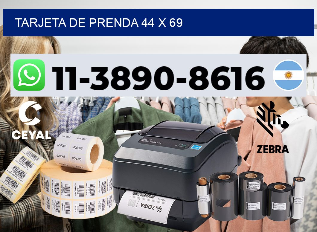 Tarjeta de prenda 44 x 69