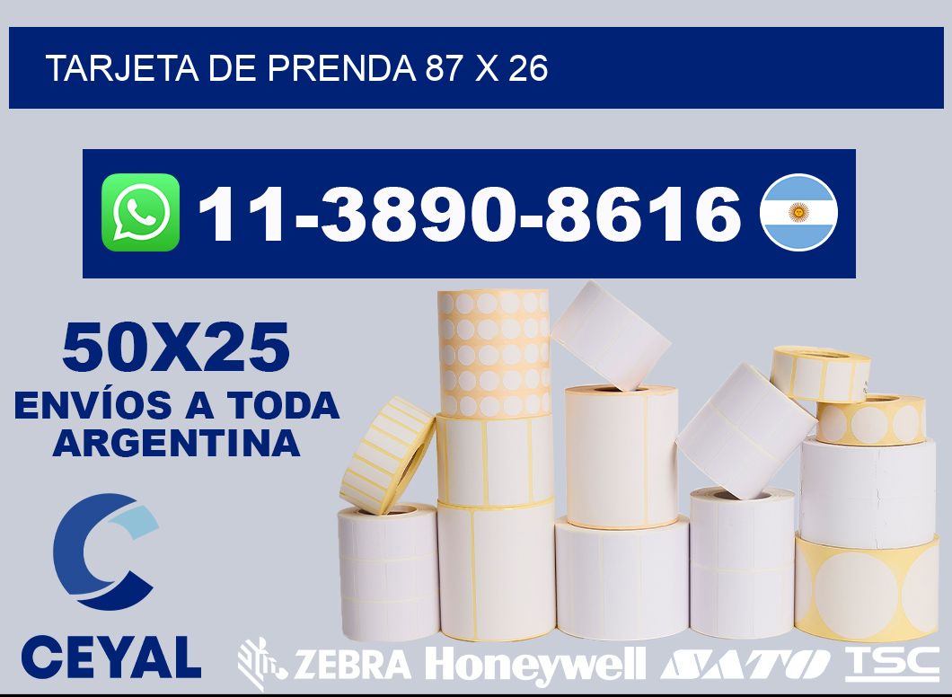 Tarjeta de prenda 87 x 26