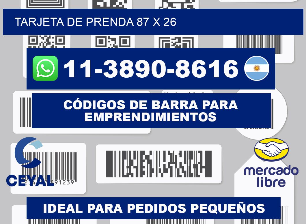 Tarjeta de prenda 87 x 26