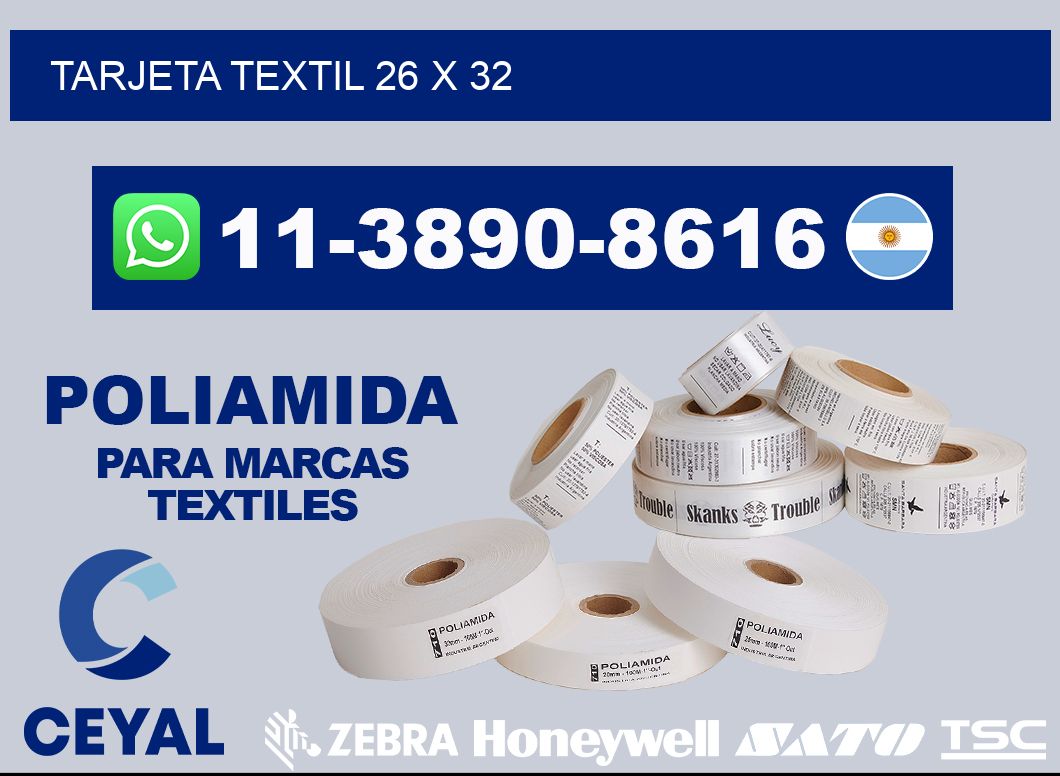 Tarjeta textil 26 x 32