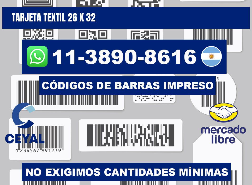 Tarjeta textil 26 x 32