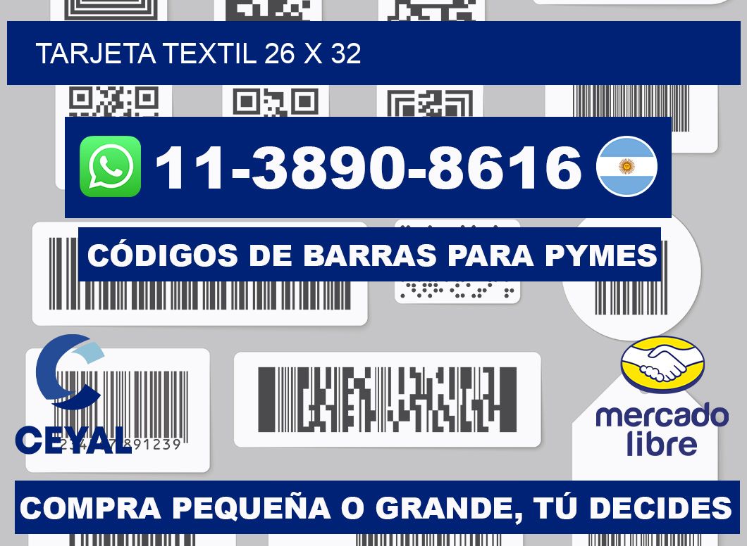 Tarjeta textil 26 x 32