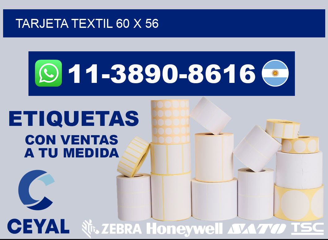 Tarjeta textil 60 x 56