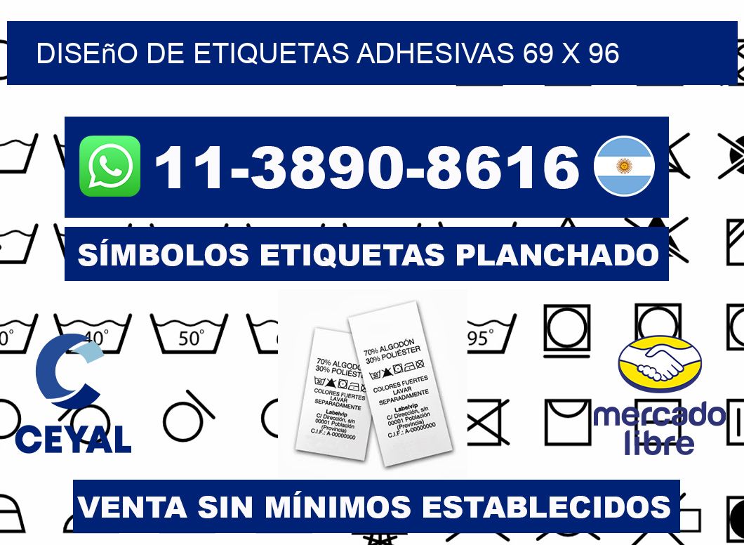diseño de etiquetas adhesivas 69 x 96