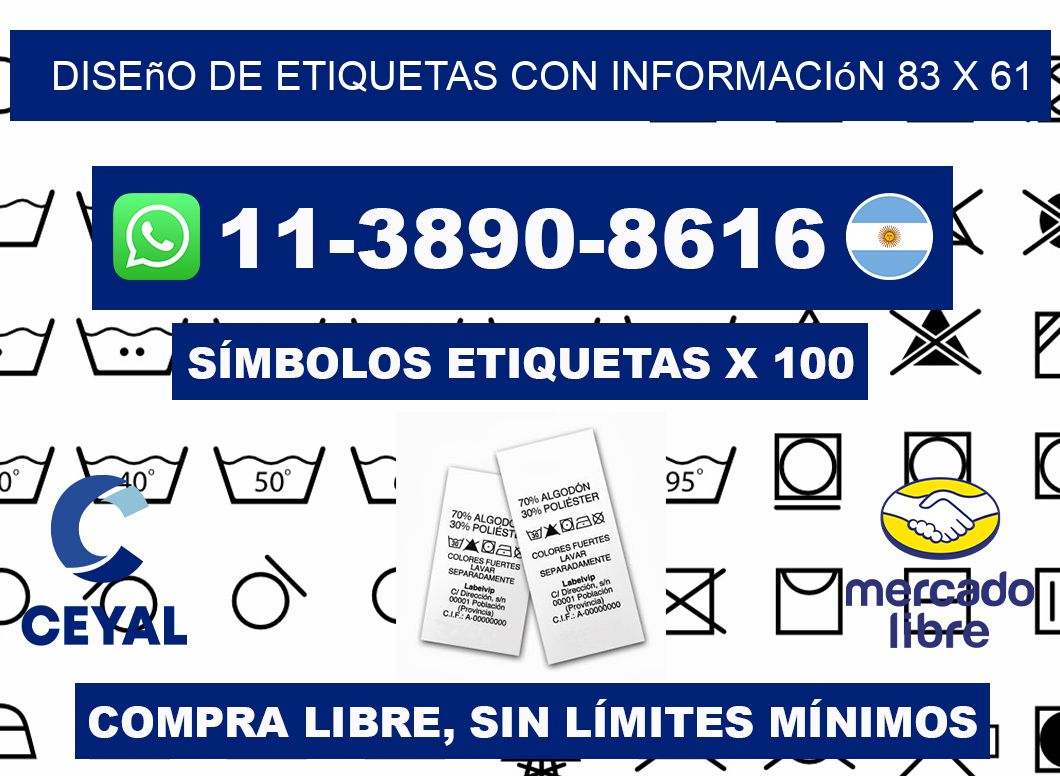 diseño de etiquetas con información 83 x 61
