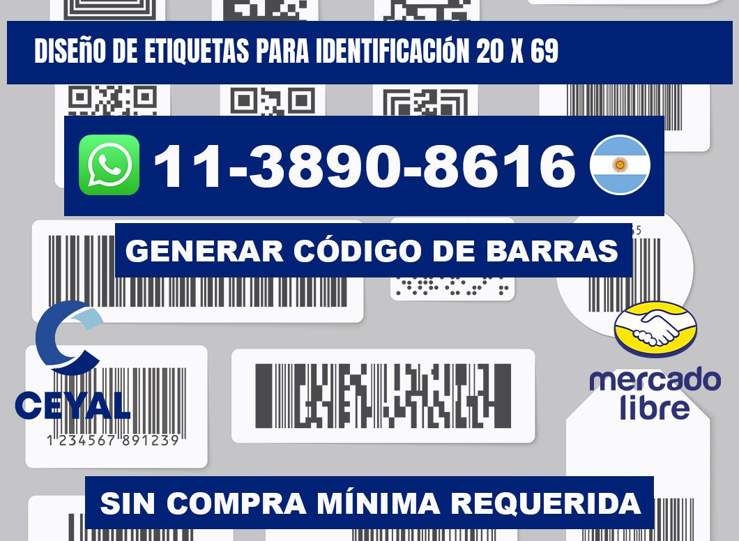 diseño de etiquetas para identificación 20 x 69