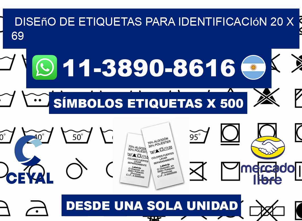 diseño de etiquetas para identificación 20 x 69