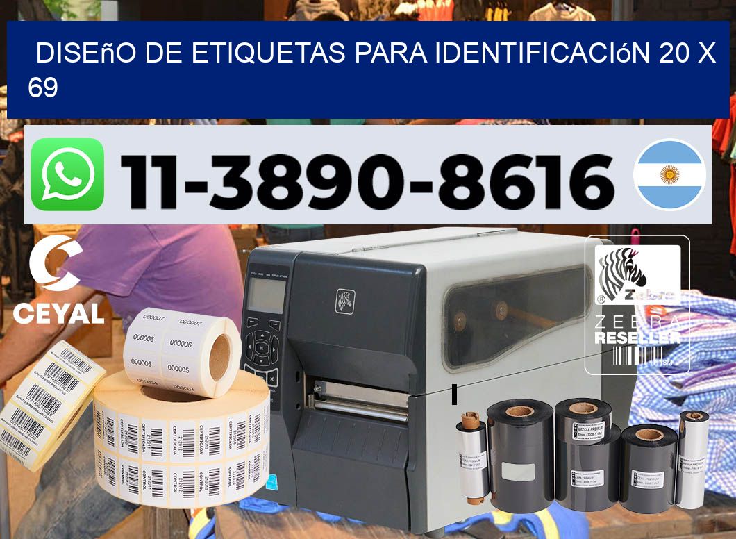 diseño de etiquetas para identificación 20 x 69