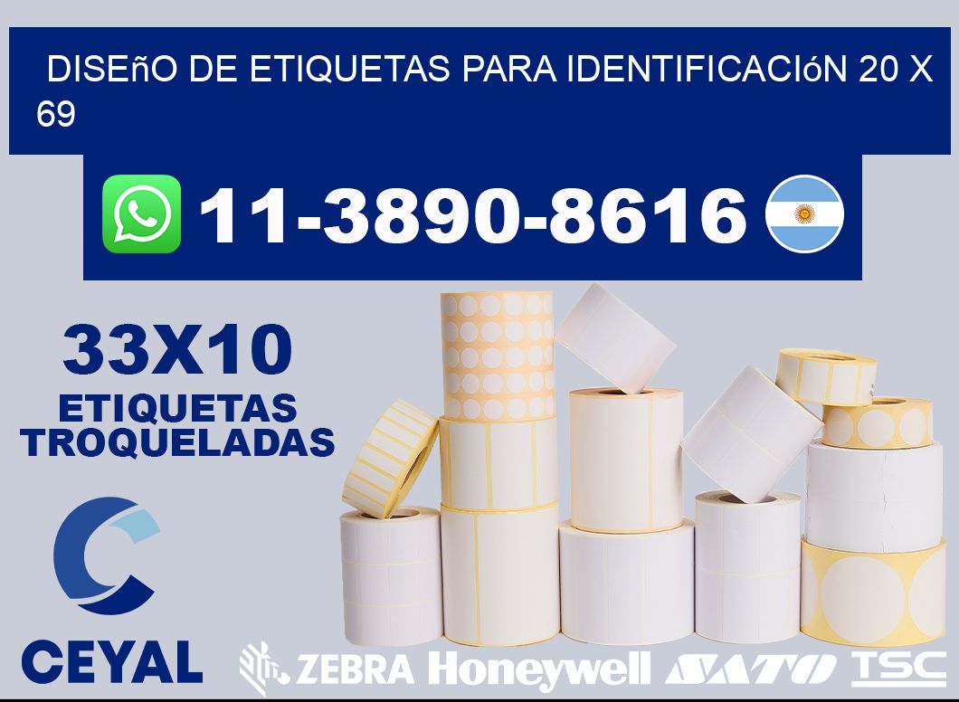 diseño de etiquetas para identificación 20 x 69