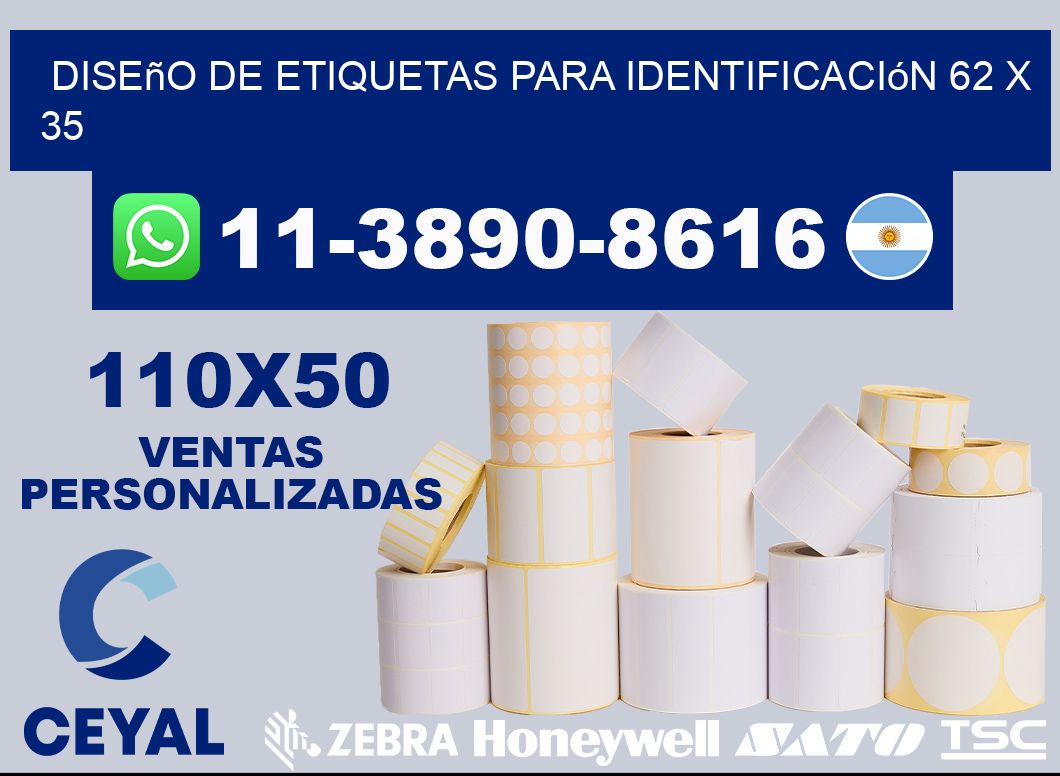 diseño de etiquetas para identificación 62 x 35