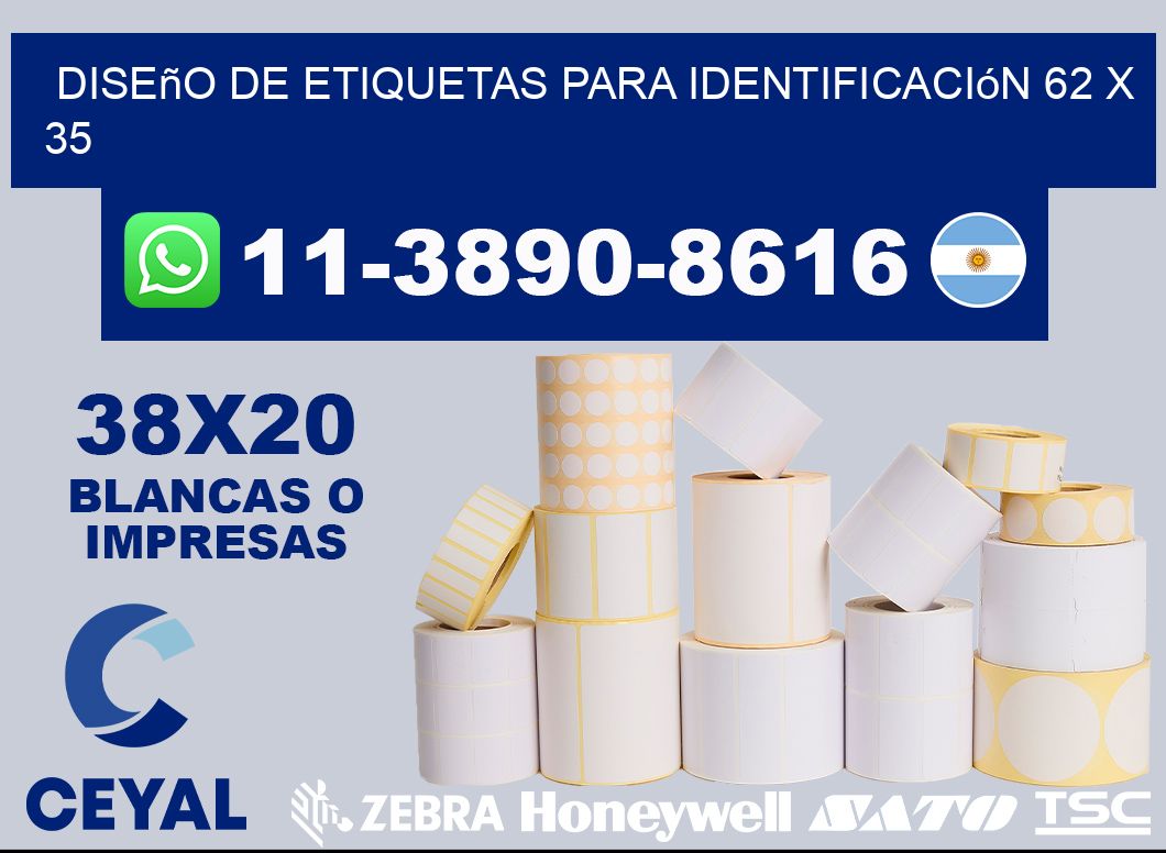 diseño de etiquetas para identificación 62 x 35