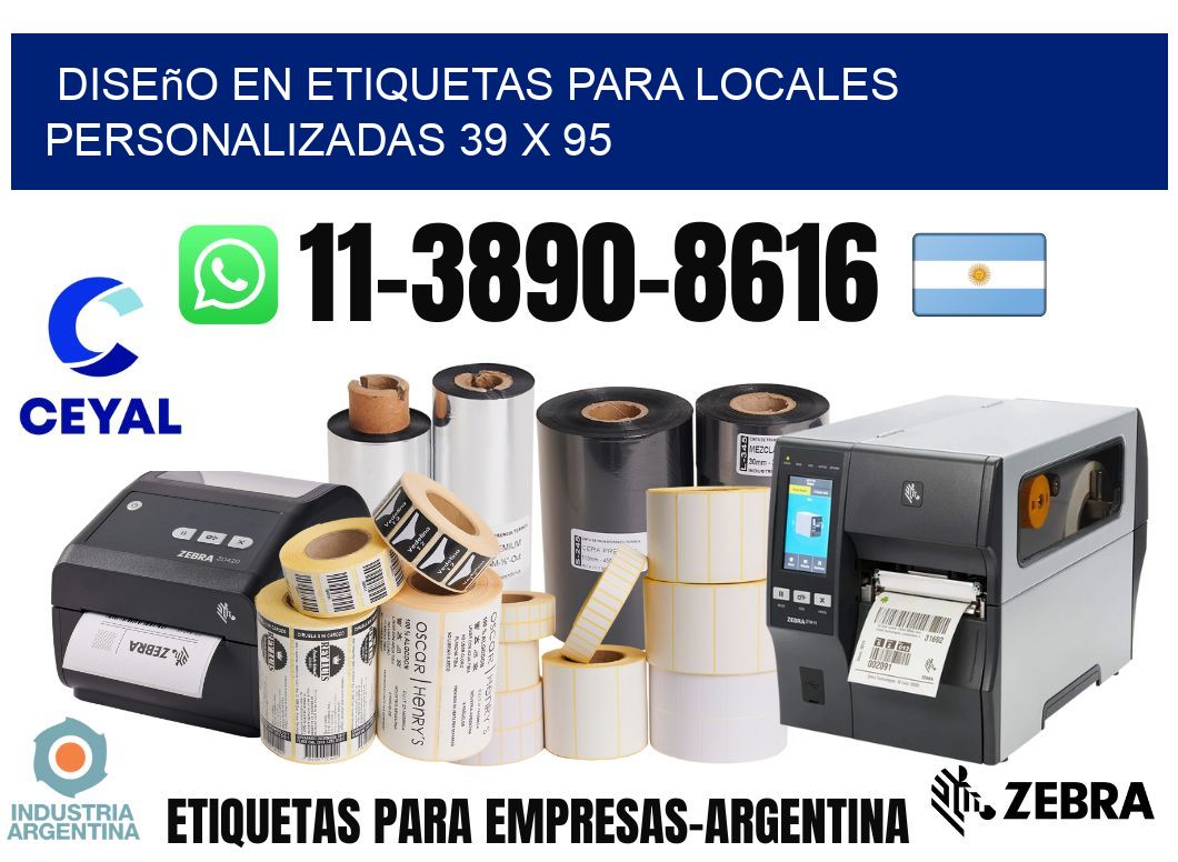 diseño en etiquetas para locales personalizadas 39 x 95