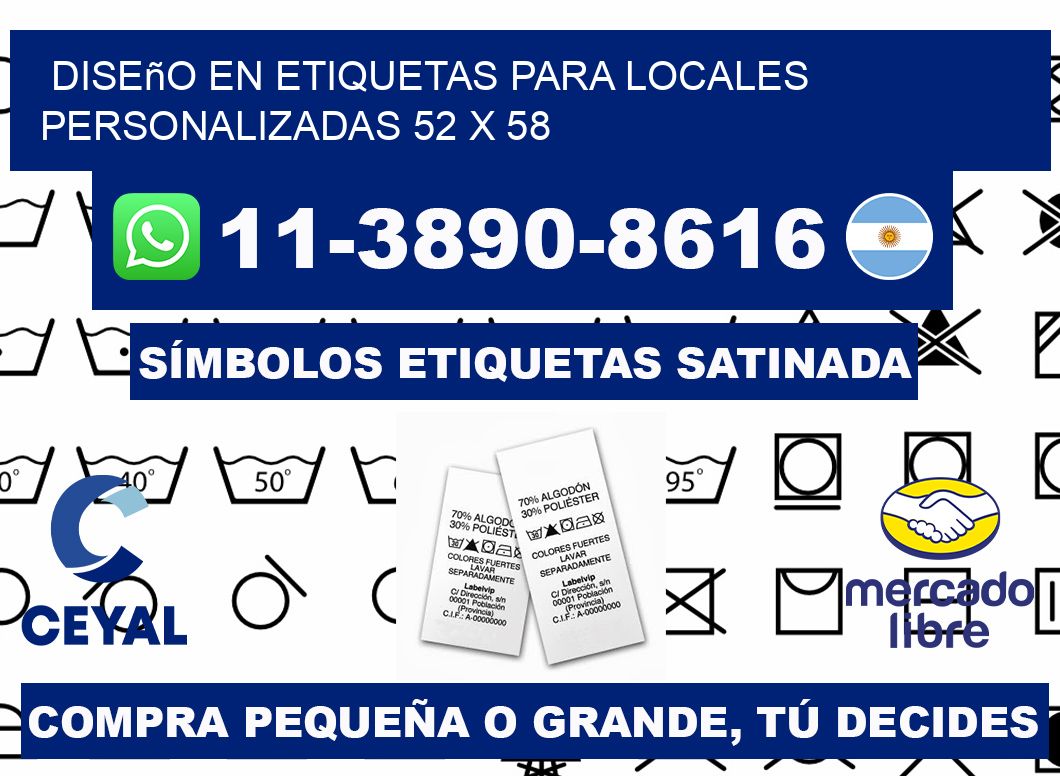 diseño en etiquetas para locales personalizadas 52 x 58