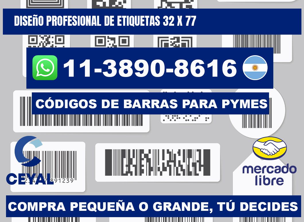 diseño profesional de etiquetas 32 x 77