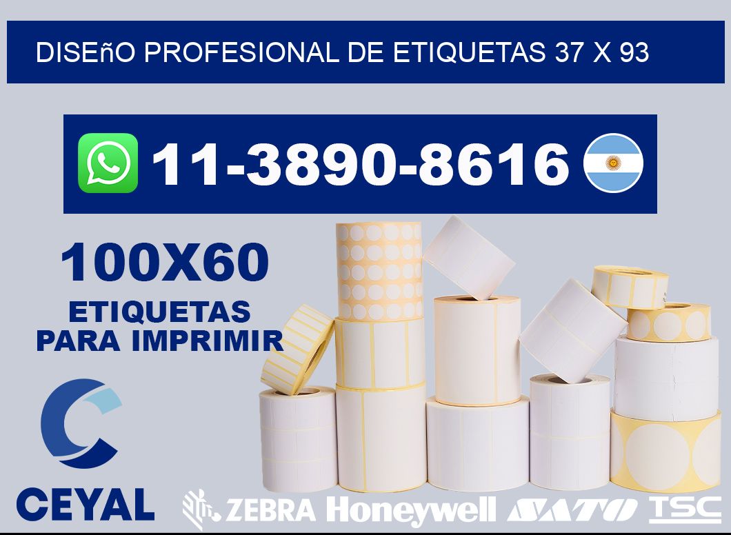 diseño profesional de etiquetas 37 x 93