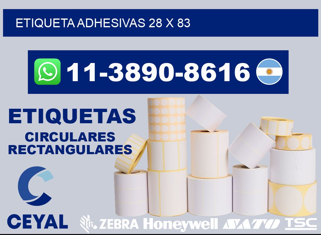 etiqueta adhesivas 28 x 83