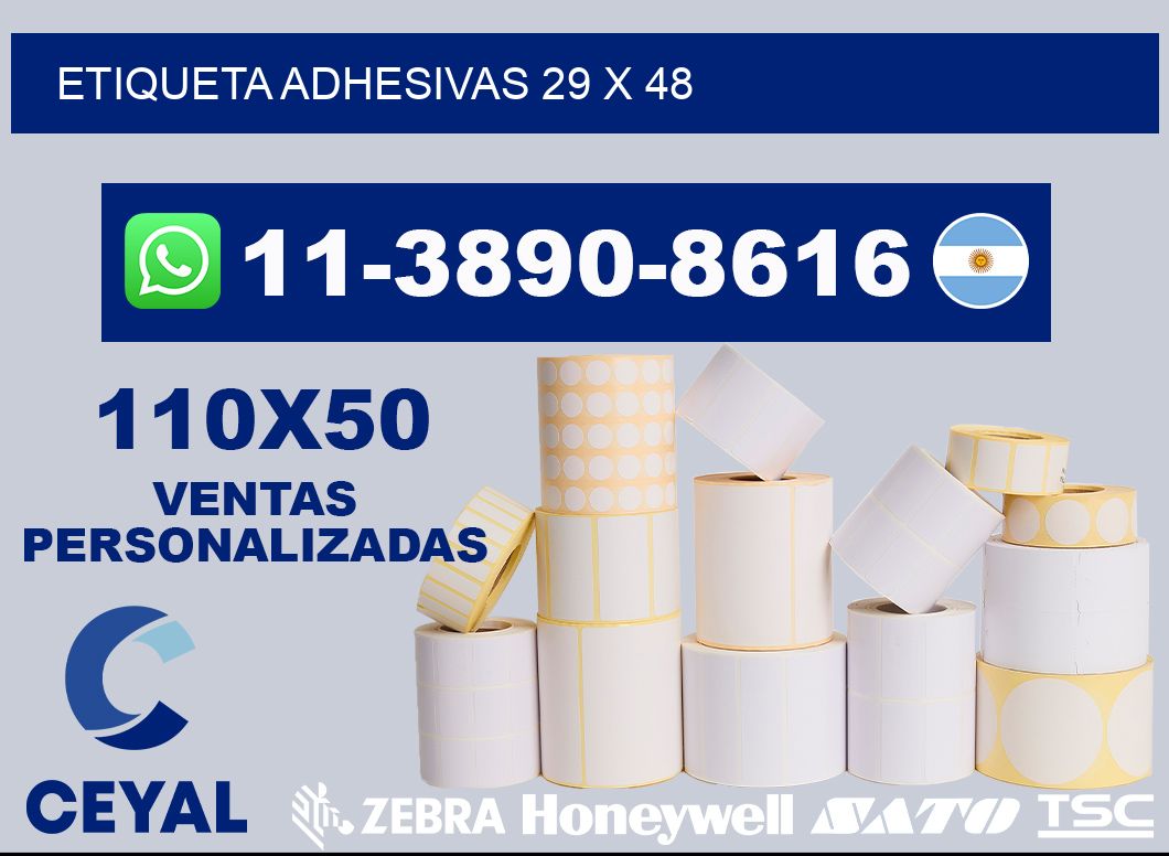 etiqueta adhesivas 29 x 48