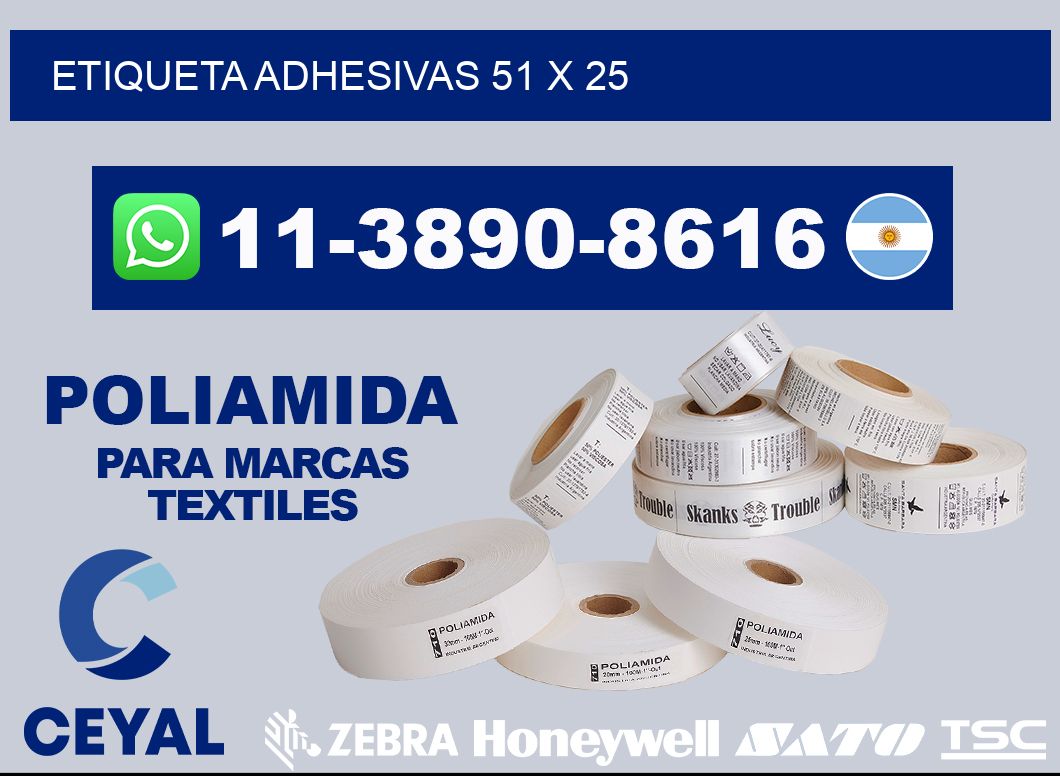etiqueta adhesivas 51 x 25