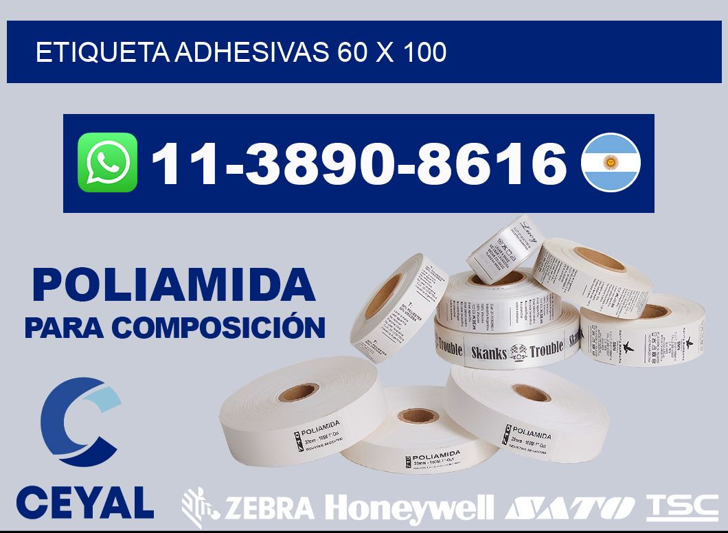 etiqueta adhesivas 60 x 100