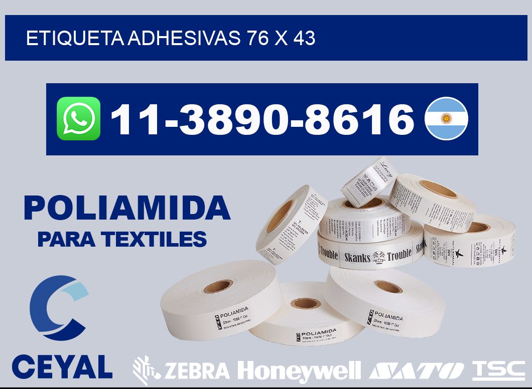 etiqueta adhesivas 76 x 43