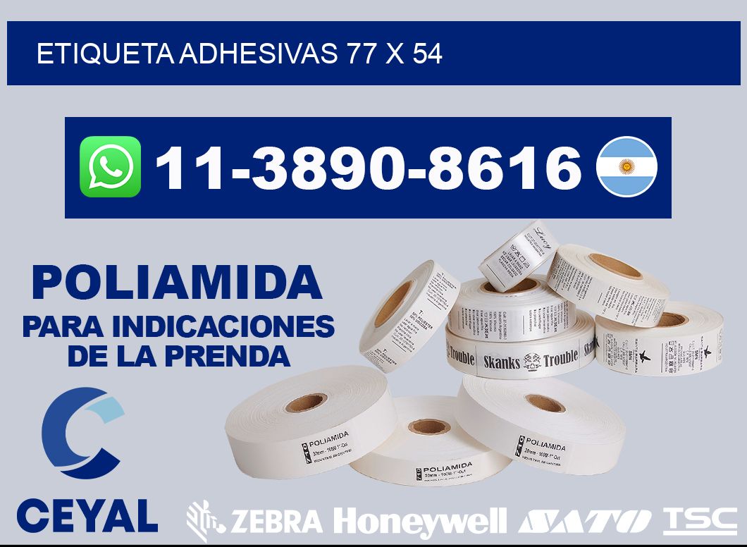etiqueta adhesivas 77 x 54