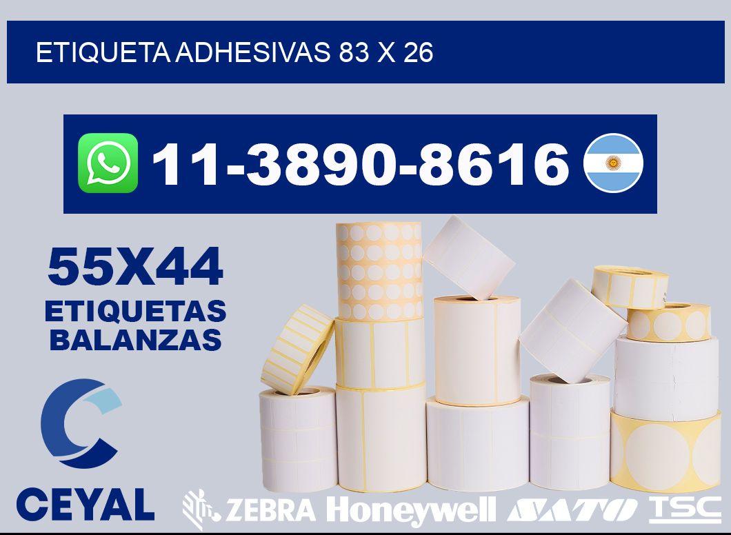 etiqueta adhesivas 83 x 26