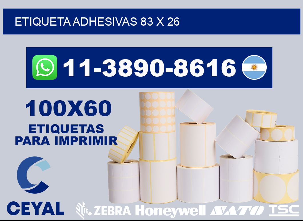 etiqueta adhesivas 83 x 26