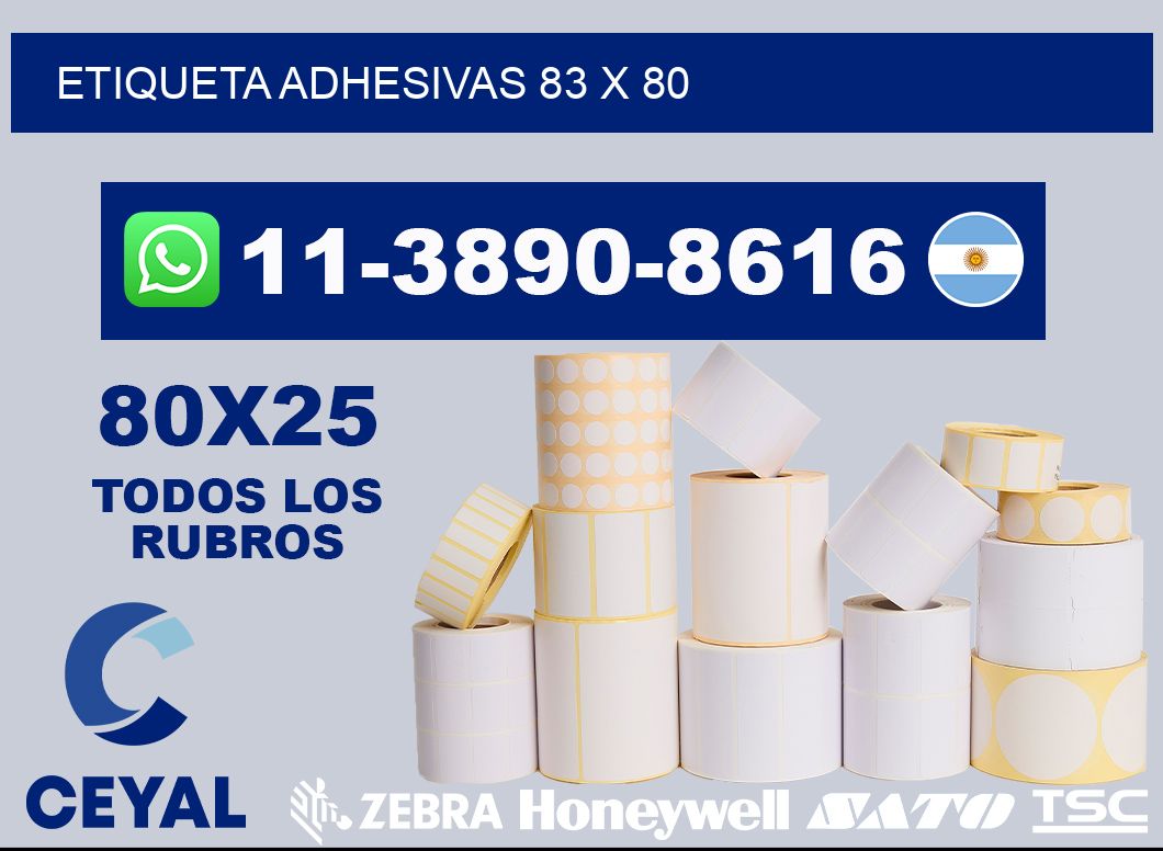 etiqueta adhesivas 83 x 80