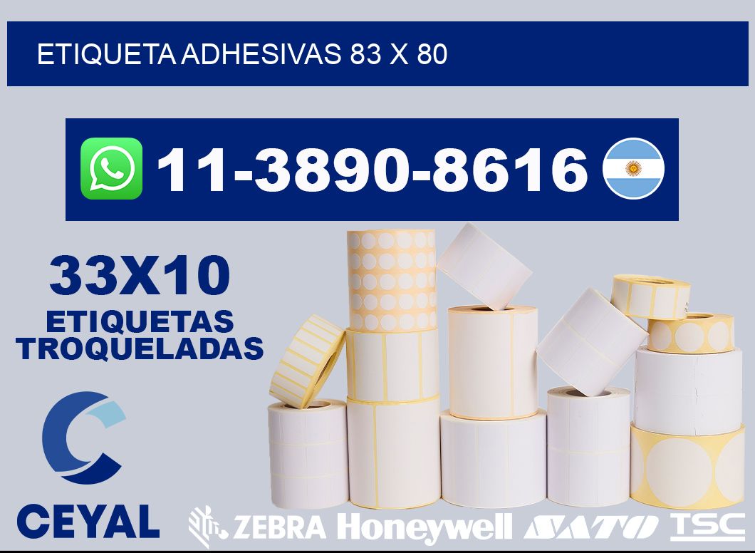etiqueta adhesivas 83 x 80