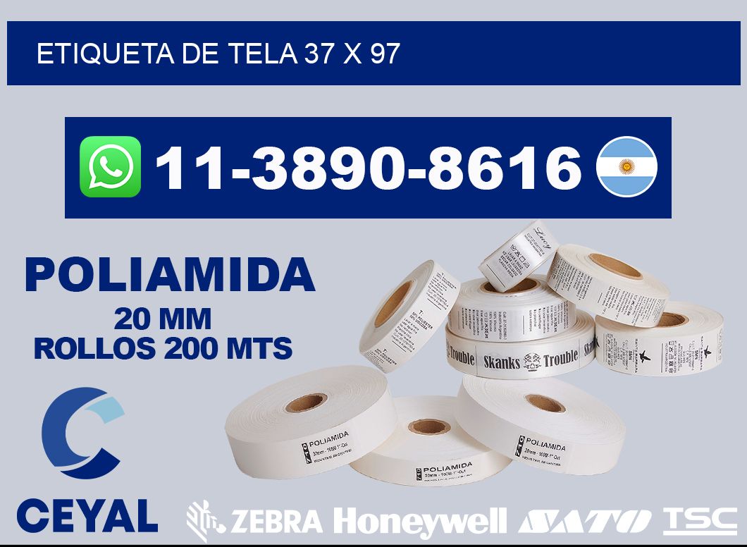 etiqueta de tela 37 x 97
