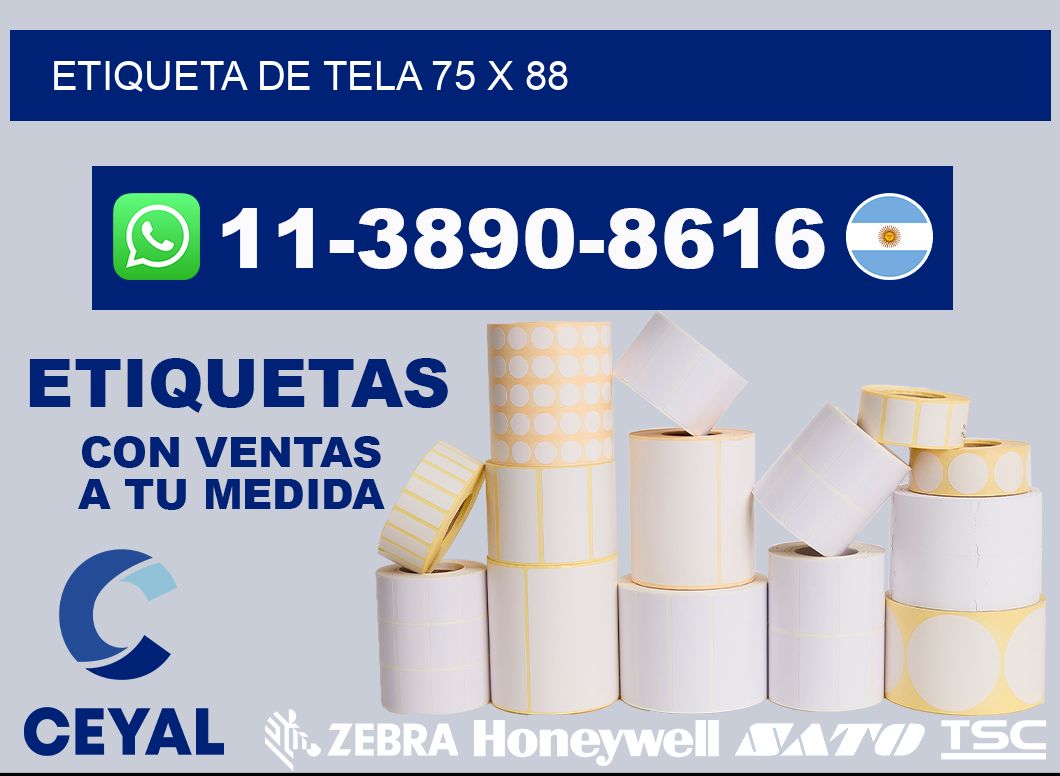 etiqueta de tela 75 x 88