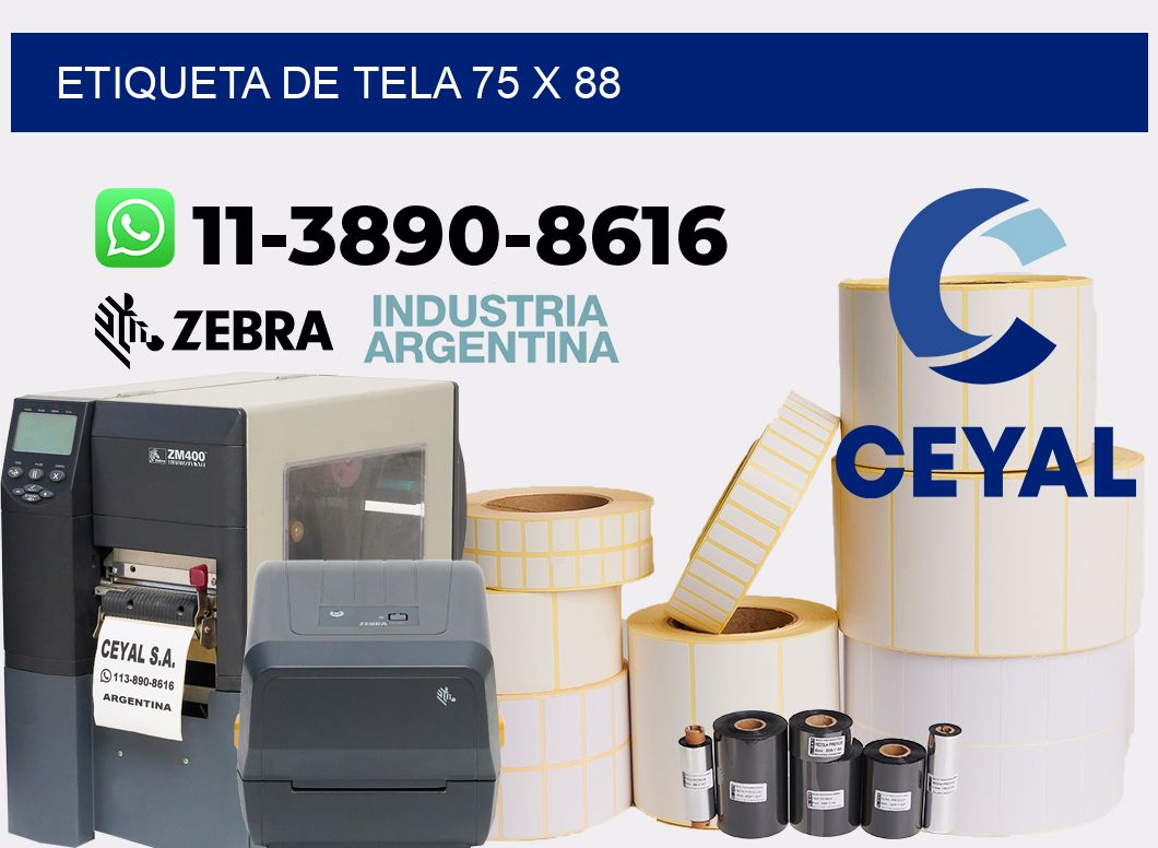 etiqueta de tela 75 x 88