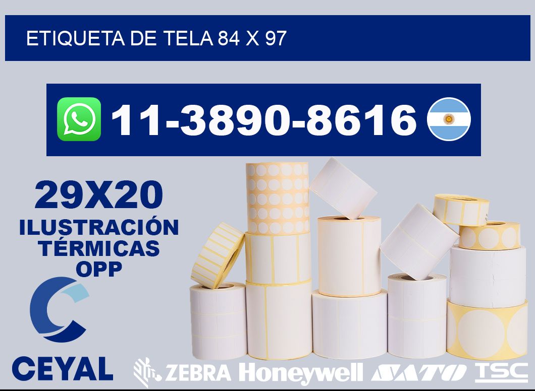 etiqueta de tela 84 x 97